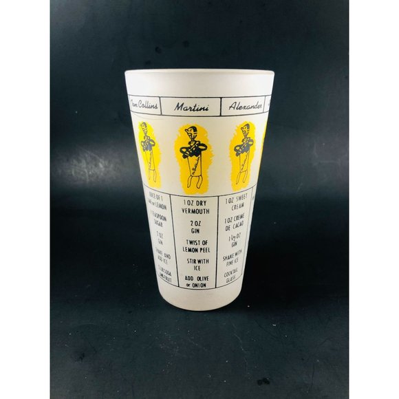 Vtg Federal Cocktail Mixer Shaker Glass Drink Recipes MCM Retro Bar 6” - Picture 6 of 6